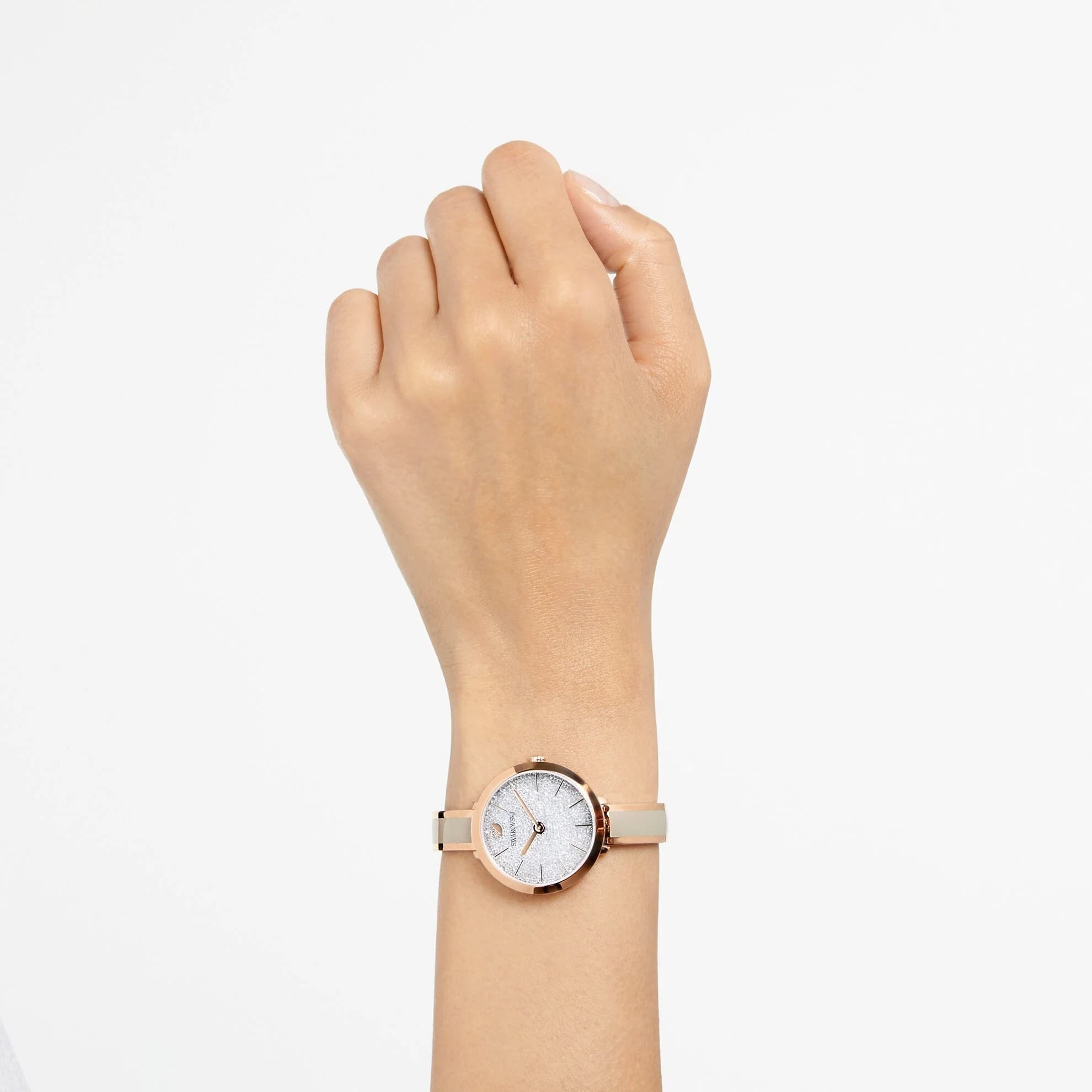 ساعت مچی طوسی و رزگلد سوئیسی سواروسکی اورجینال Swarovski Crystalline Delight watch 5642218 — تصویر ۲