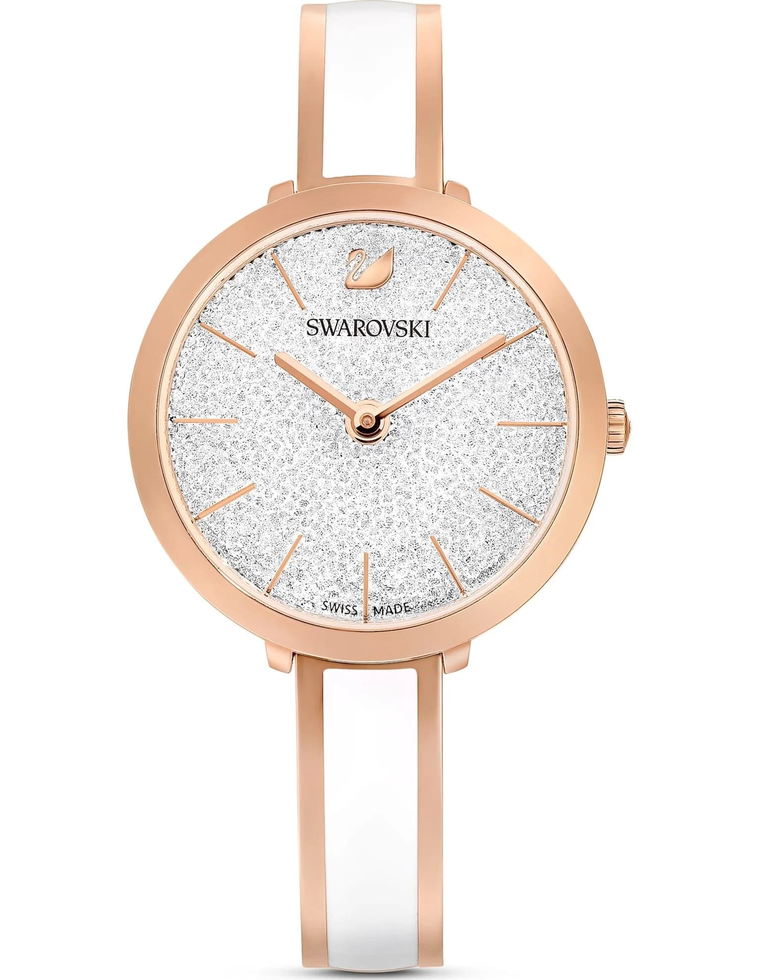 ساعت مچی سفید و رزگلد سوئیسی سواروسکی اورجینال Swarovski Crystalline Delight watch 5580541 — تصویر ۳