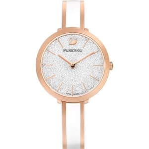 ساعت مچی سفید و رزگلد سوئیسی سواروسکی اورجینال Swarovski Crystalline Delight watch 5580541