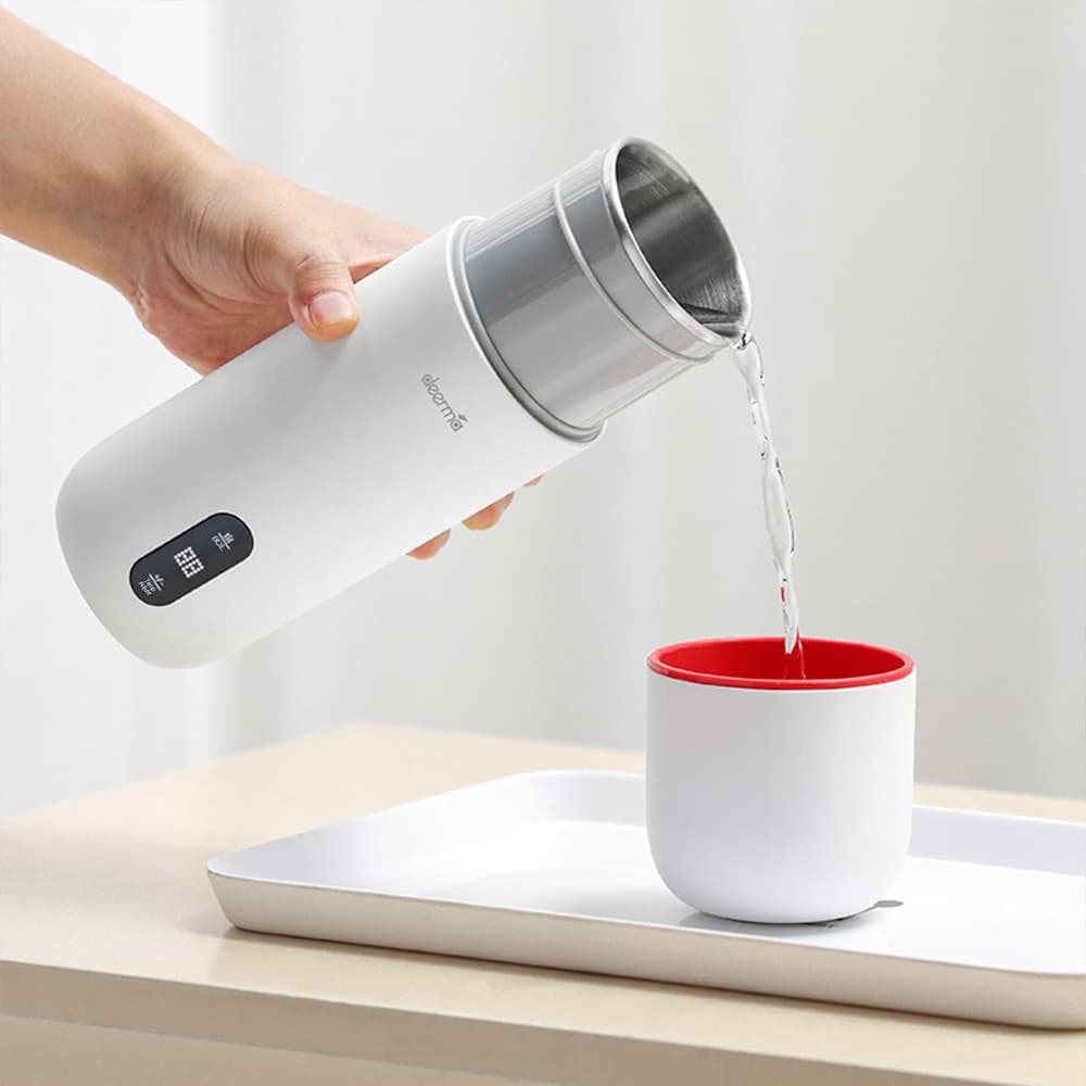 فلاسک قابل حمل شیائومی مدل Deerma Portable Electric Water Cup 350ml DR035S — تصویر ۳