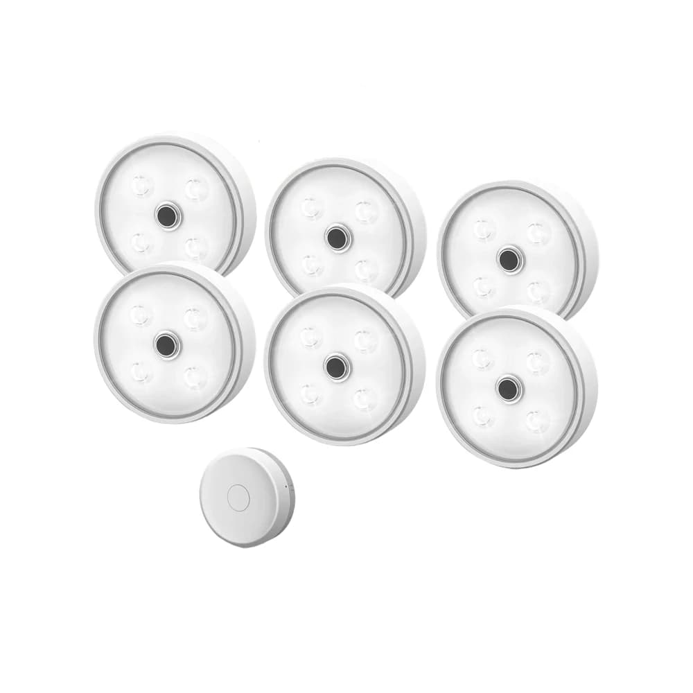 چراغ زیر کابینتی سنسور دار ایزولو پک 6 تایی مدل EZVALO Led Puck Lights Group Control Under Cabinet Lights with Remote