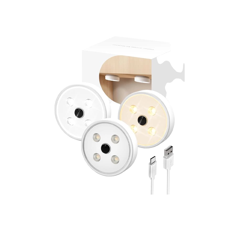 چراغ زیر کابینتی سنسور دار ایزولو پک 6 تایی مدل EZVALO Led Puck Lights Group Control Under Cabinet Lights with Remote — تصویر ۳