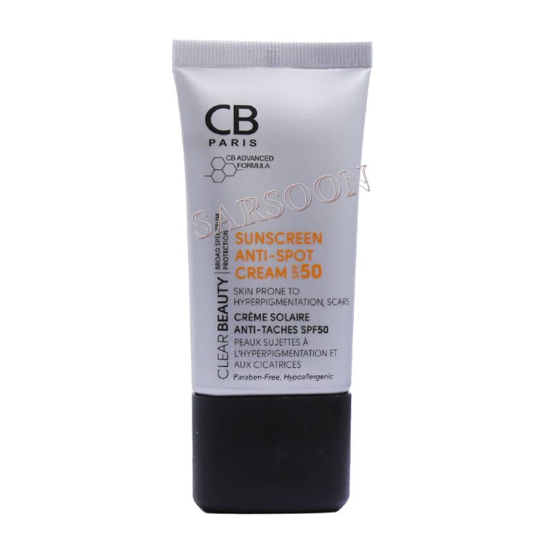 کرم ضد آفتاب پوست دارای لک SPF50 سی بی پاریس 40 میلی لیتر CB Paris Sunscreen Anti Spot SPF 50 Cream
