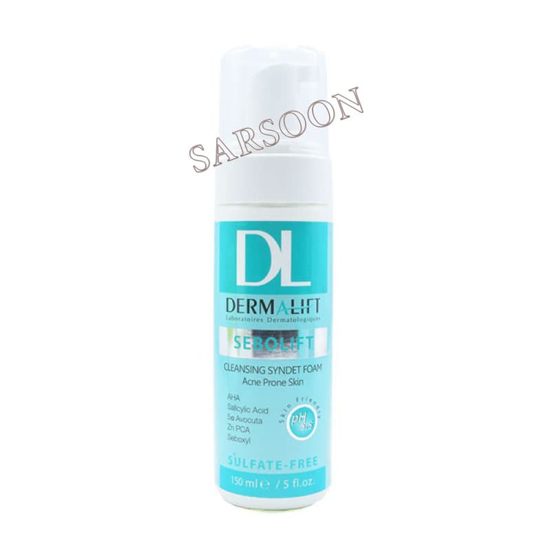فوم شستشوی صورت سبولیفت درمالیفت ۱۵۰ میلی لیتر Dermalift Sebolift Cleansing Syndet Foam — تصویر ۲