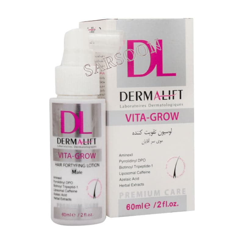 لوسیون تقویت کننده موی سر آقایان ویتا گرو درمالیفت 60 میلی لیتر (تاریخ نزدیک) Dermalift Vita Grow Hair Men Fortifying Lotion