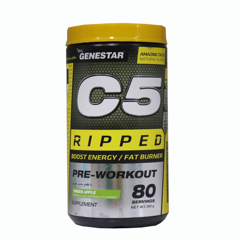 مکمل سی فایو ریپد با طعم سیب سبز ژن استار 360 گرم Gene Star C5 Ripped Powder 360 g