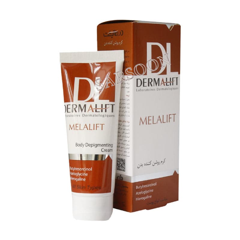 کرم روشن کننده بدن ملالیفت درمالیفت مناسب انواع پوست ۷۵ میلی لیتر Dermalift Melalift Body Depigmenting Cream For All Skins