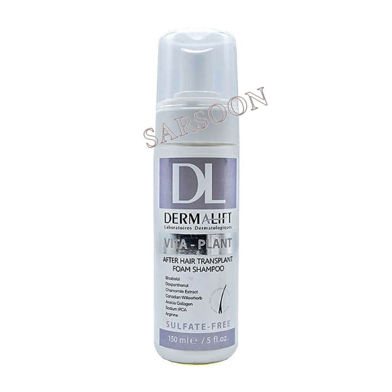 شامپو مناسب موهای کاشته شده درمالیفت ۱۵۰ میلی لیتر Dermalift Vita Plant After Hair Transplant Foam Shampoo — تصویر ۲