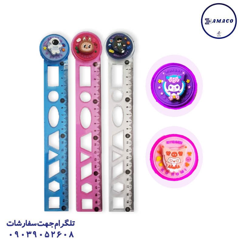 یونیک – خط کش 20 شابلون دار ژله ای چراغدار 5189