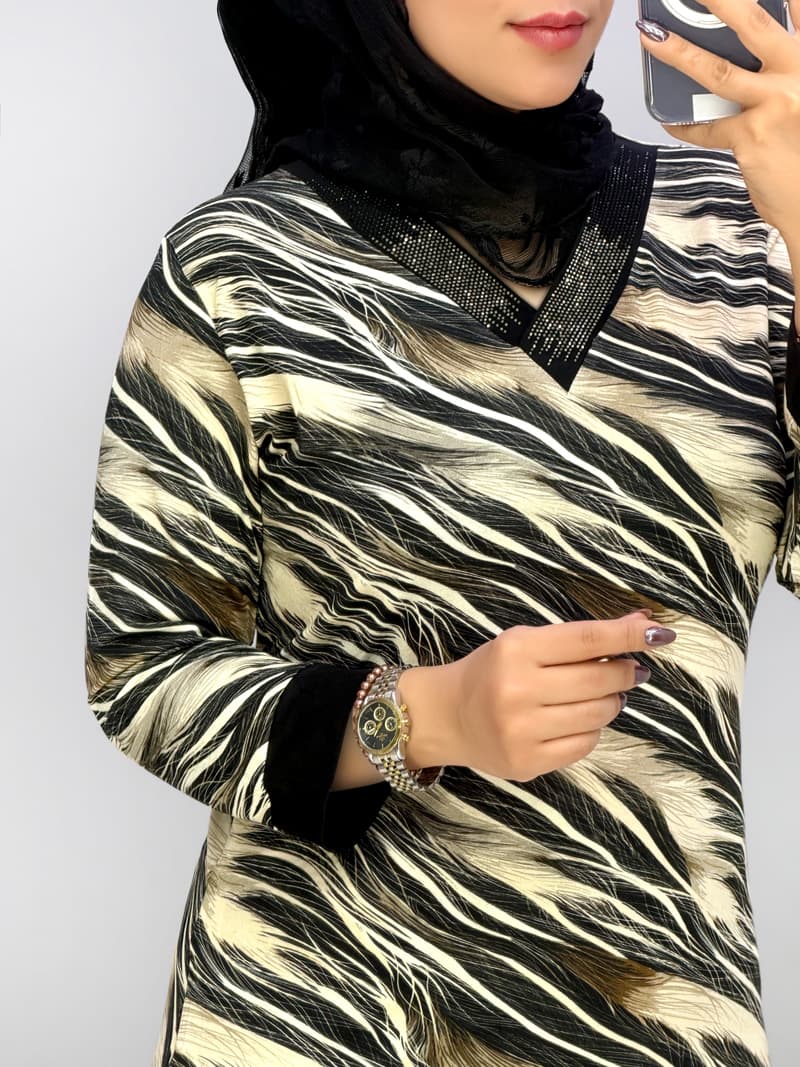 بلوز بلند ویسکوز بیسان کد 2254822 — تصویر ۲
