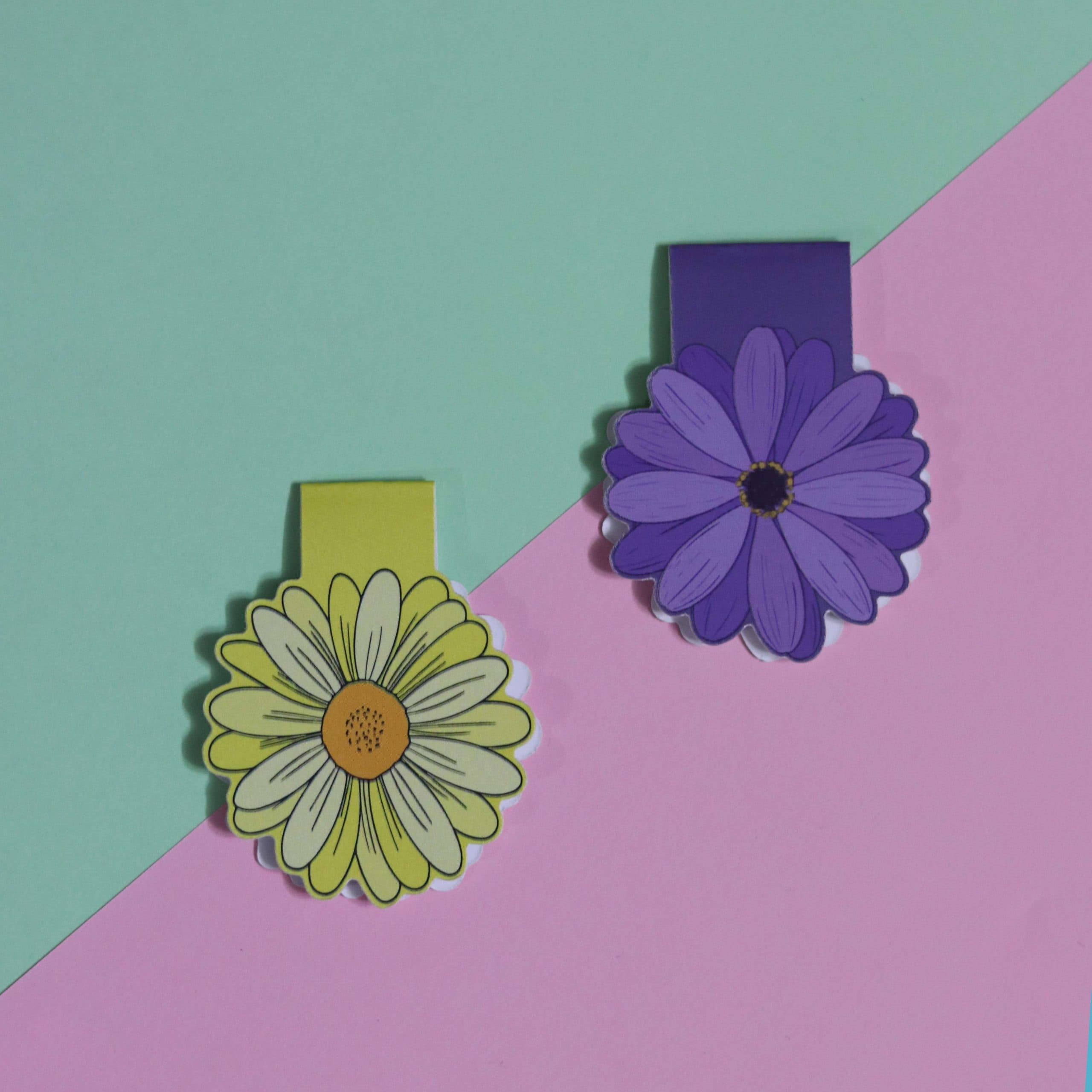 بوک مارک مگنتی | نشانگر کتاب مدل گل 02 | Flowers Magnet Bookmark 02 — تصویر ۲