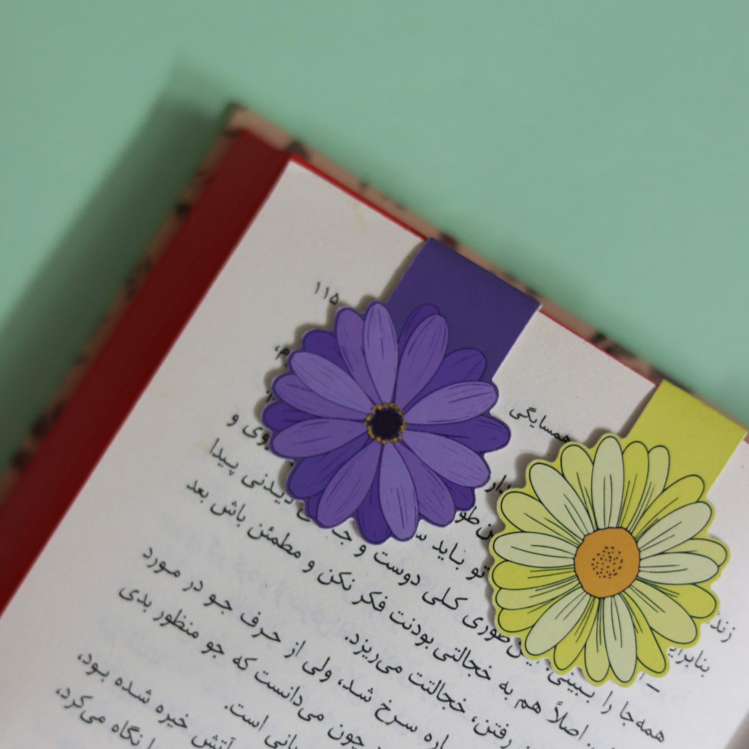 بوک مارک مگنتی | نشانگر کتاب مدل گل 02 | Flowers Magnet Bookmark 02