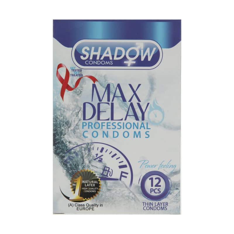 کاندوم شادو مدل Max Delay بسته 12 عددی Shadow Max Delay Condom 12 Pcs