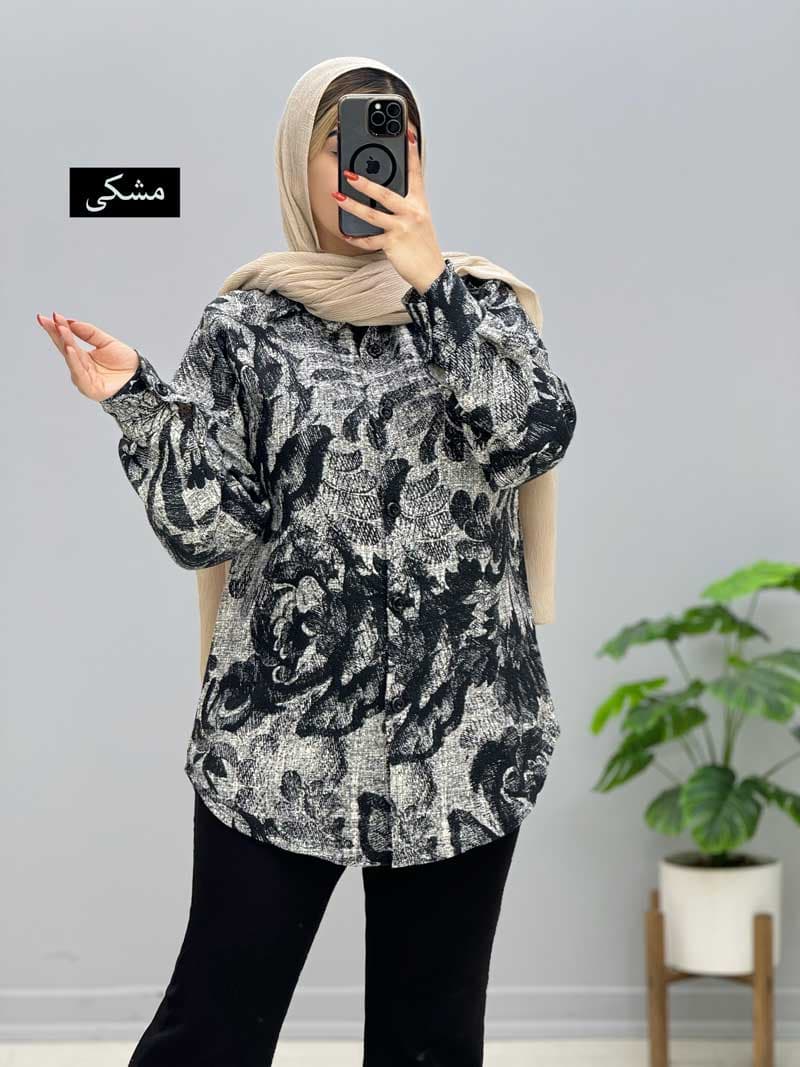 شومیز مانتویی غنچه کد974712 — تصویر ۴