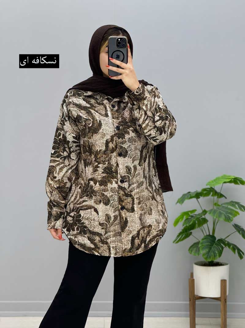 شومیز مانتویی غنچه کد974712 — تصویر ۲