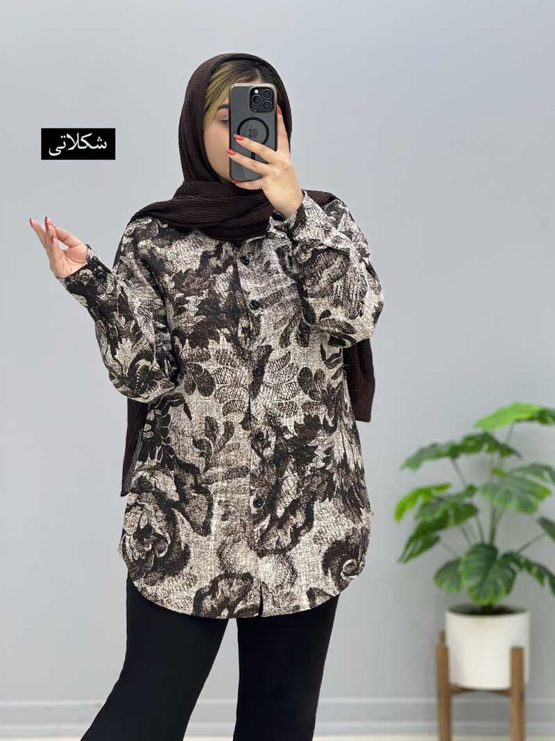 شومیز مانتویی غنچه کد974712 — تصویر ۶