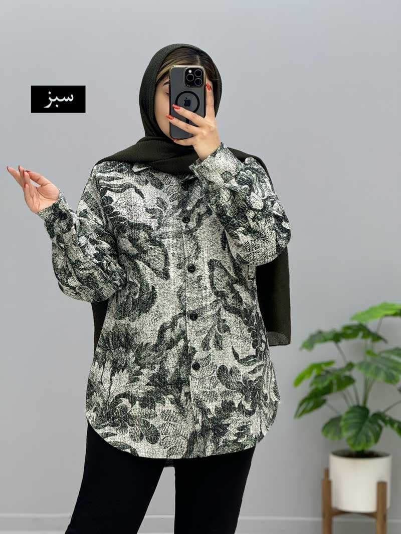شومیز مانتویی غنچه کد974712 — تصویر ۳