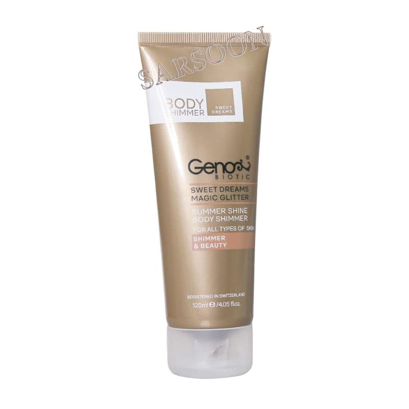کرم براق کننده بدن ژنوبایوتیک حاوی اکلیل های طلایی 120 میلی لیتر Genobiotic Shine Body Shimmer