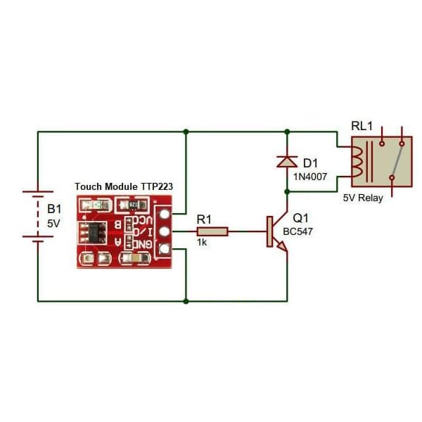 ماژول لمسی قرمز تاچ خازنی TTP223 — تصویر ۲