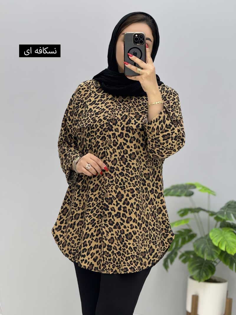 شومیز مانتویی پرنیان کد 957277 — تصویر ۲