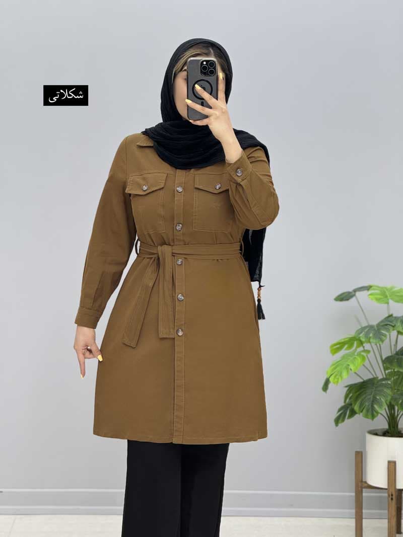 مانتو کتان ساناز کد 11061126