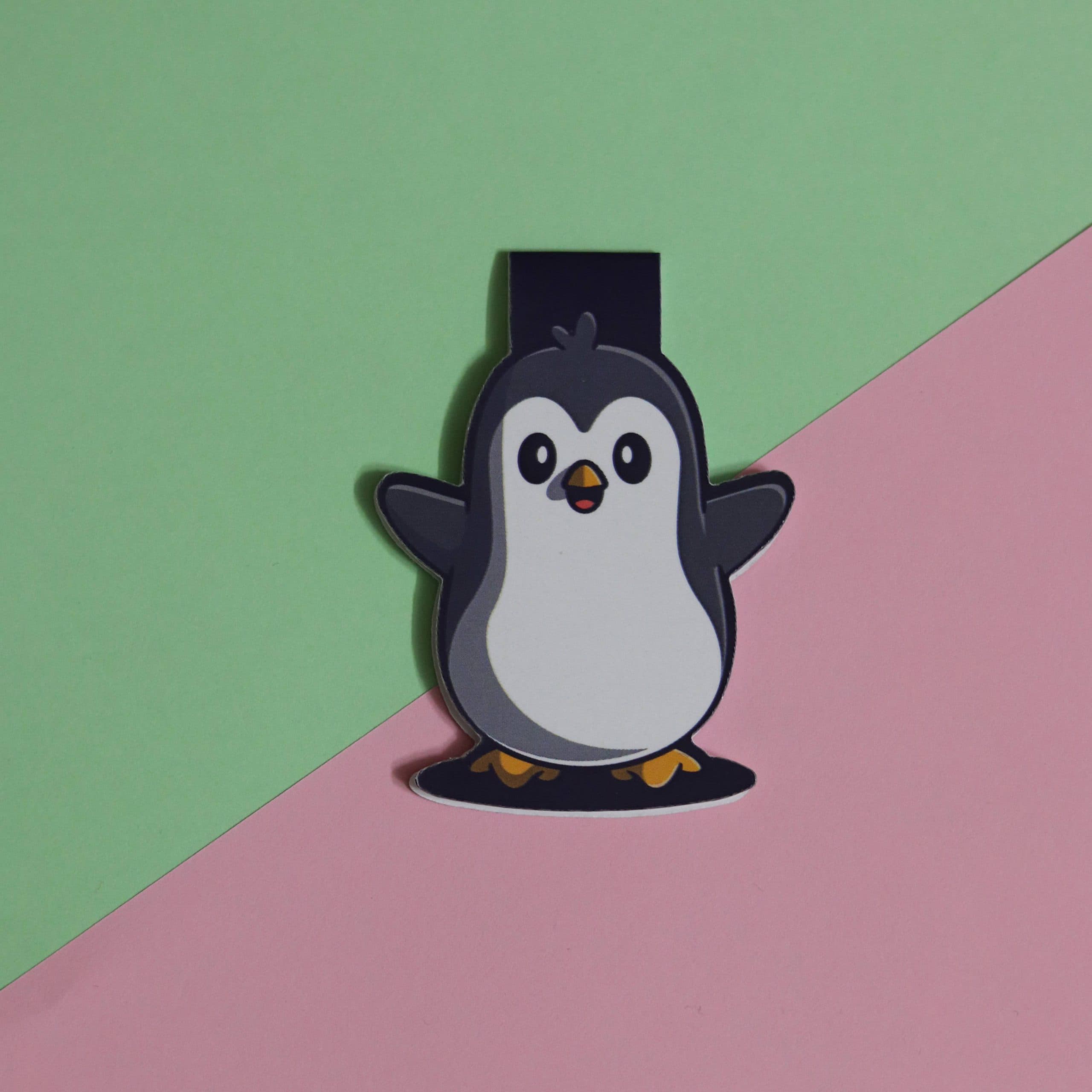 بوک مارک مگنتی | نشانگر کتاب مدل پنگوئن گوگولی 19 | The cute Penguin Magnet Bookmark 19 — تصویر ۲