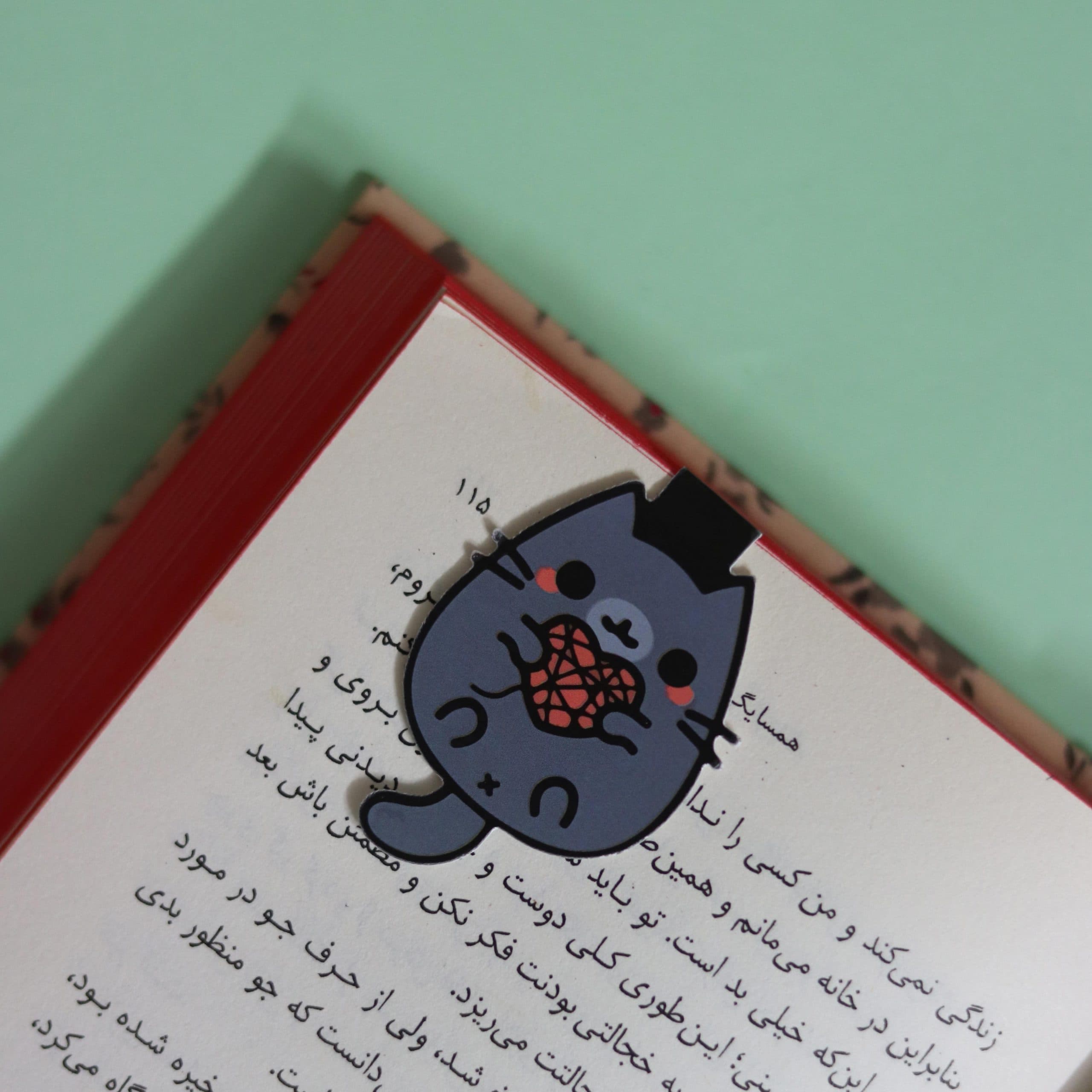 بوک مارک مگنتی مدل گربه گوگولی | نشانگر کتاب مدل گربه گوگولی 17 | The cute cat Magnet Bookmark 17