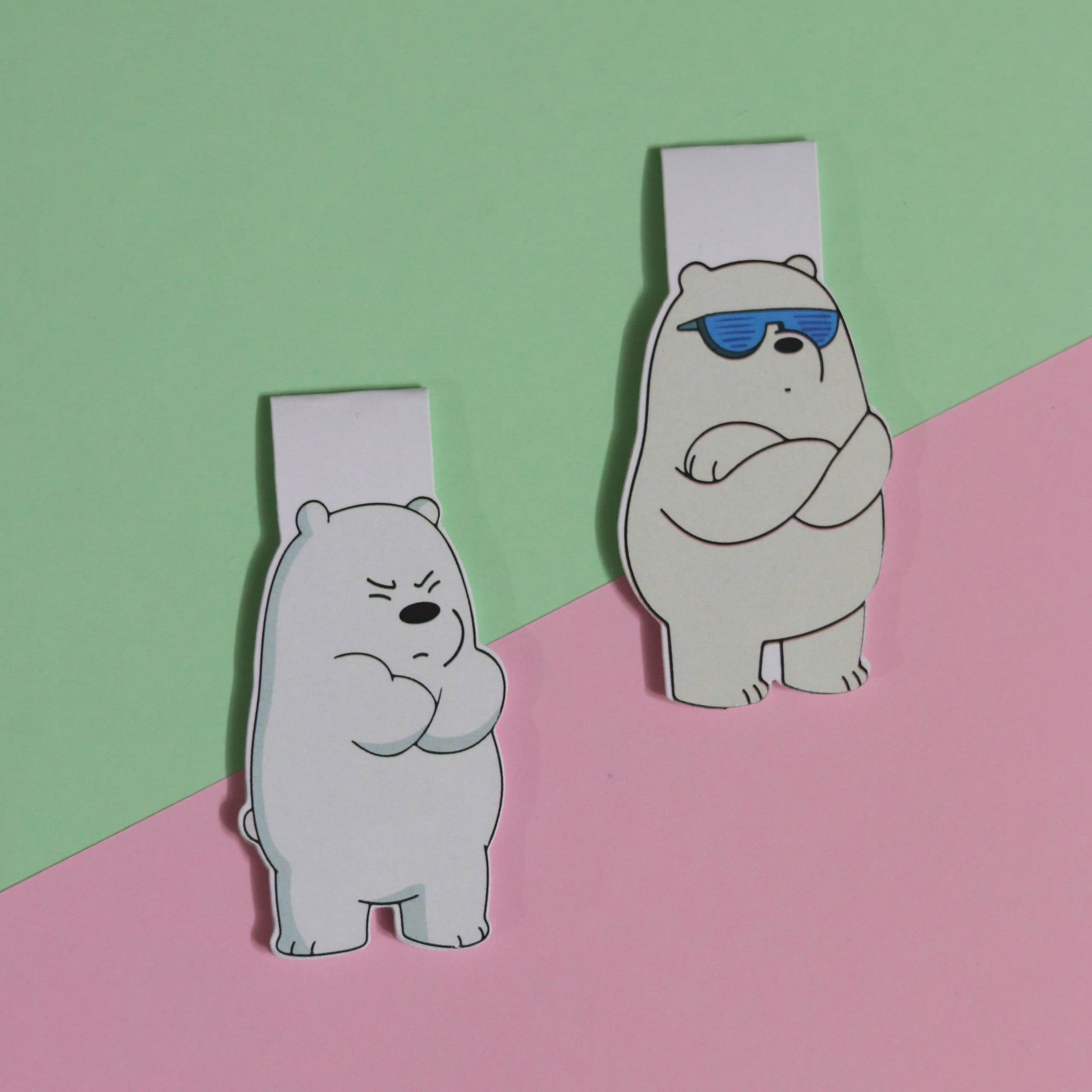 بوک مارک مگنتی | نشانگر کتاب مدل خرس های گوگولی 01 | Cute Bears Magnet Bookmark 01 — تصویر ۲