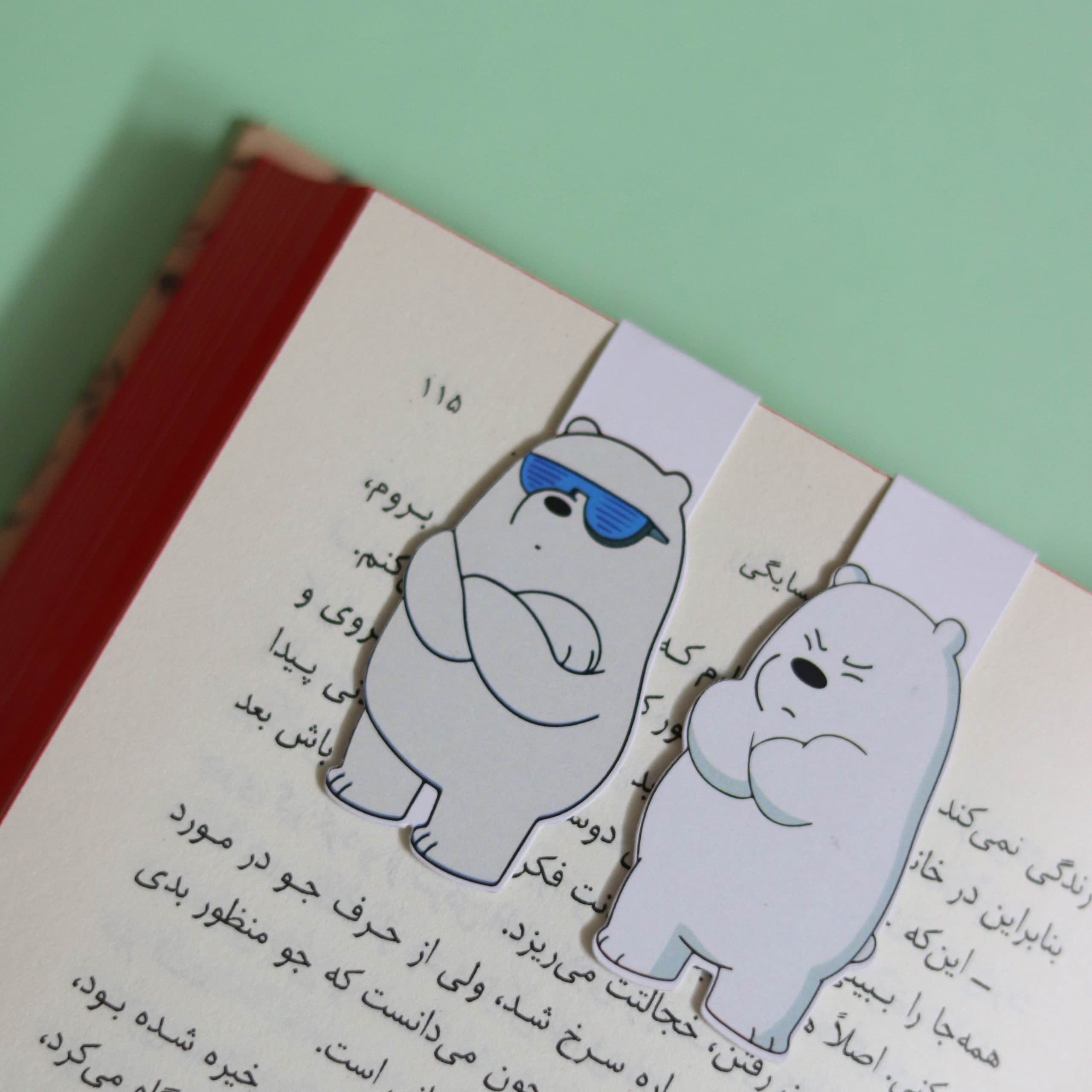 بوک مارک مگنتی | نشانگر کتاب مدل خرس های گوگولی 01 | Cute Bears Magnet Bookmark 01