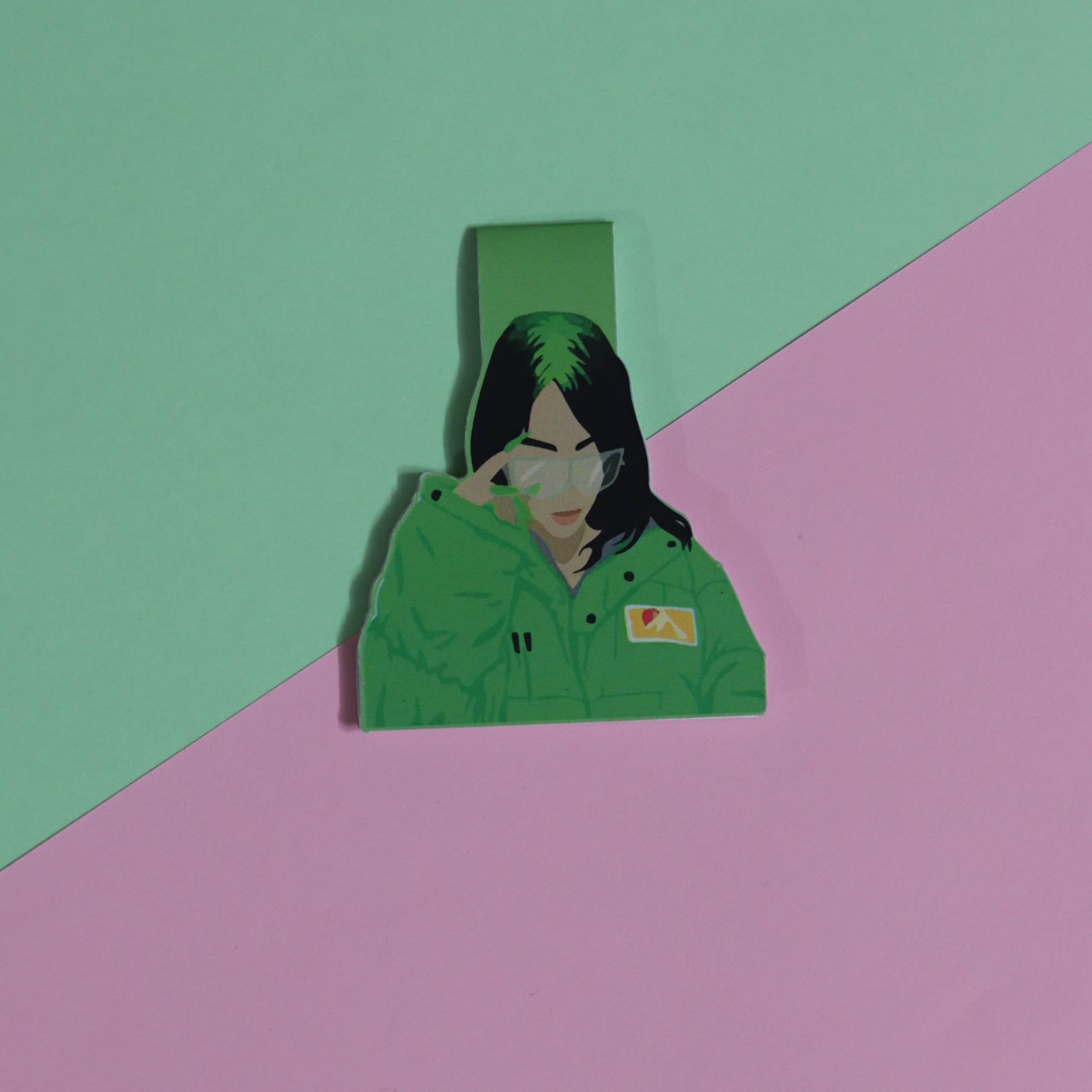 بوک مارک مگنتی | نشانگر کتاب مدل بیلی آیلیش 10 | Billie Eilish Magnet Bookmark 10 — تصویر ۲