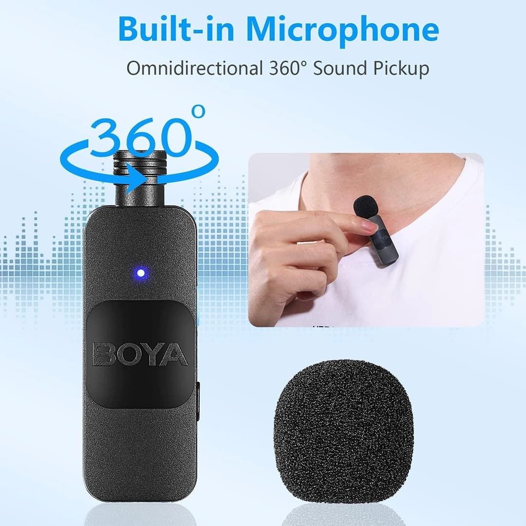 میکروفون بی سیم Type-c بویا مدل BOYA BY-V20 دو کاناله — تصویر ۲