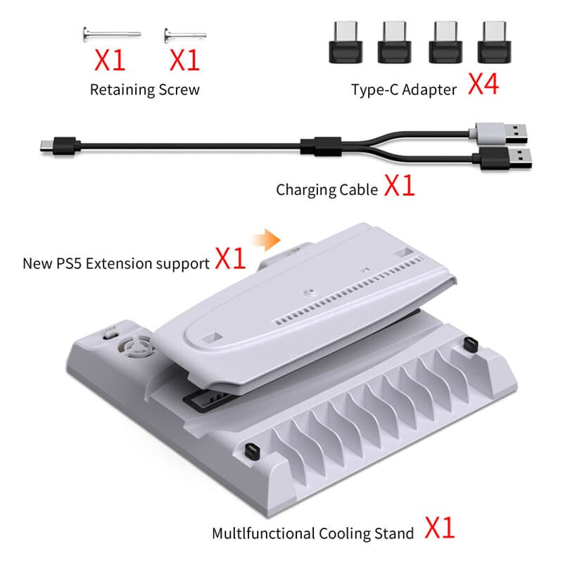 خنک کننده و شارژر دسته PS5/PS5 Slim/PS5 Pro دابی TP5-3537D — تصویر ۶