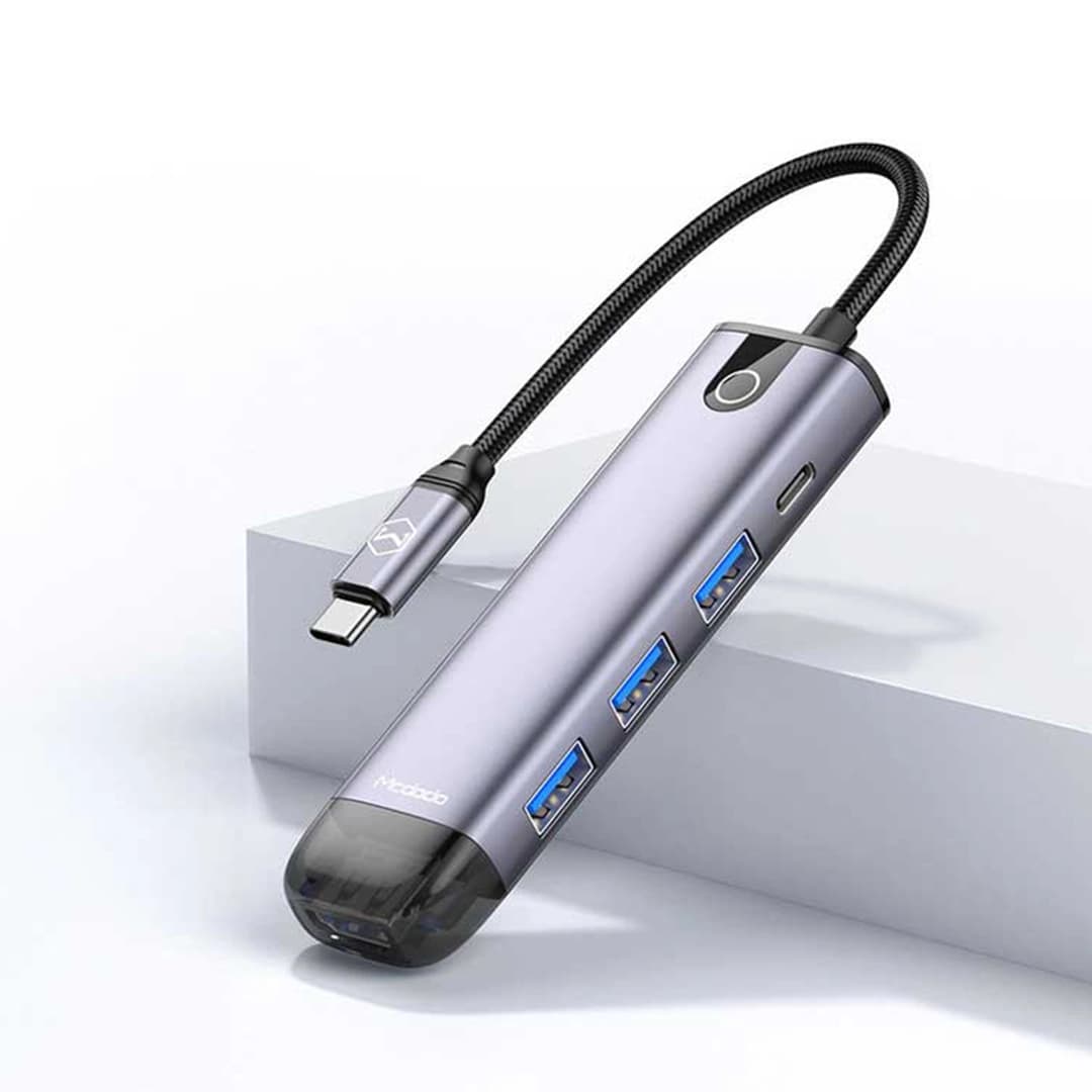 هاب 5 پورت تایپ سی Mcdodo 5 in 1 USB-C HUB HU-7750 — تصویر ۳