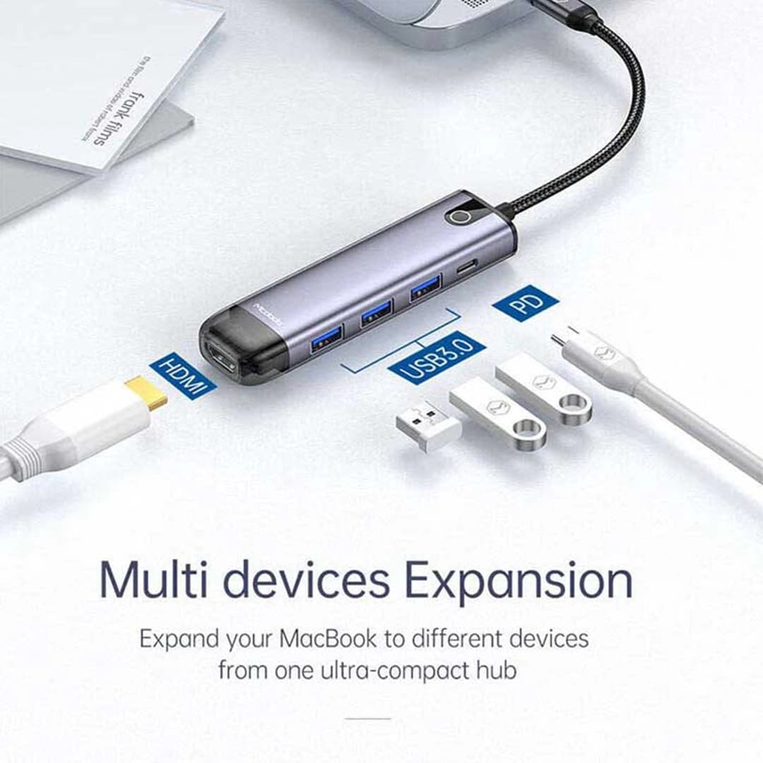 هاب 5 پورت تایپ سی Mcdodo 5 in 1 USB-C HUB HU-7750 — تصویر ۵