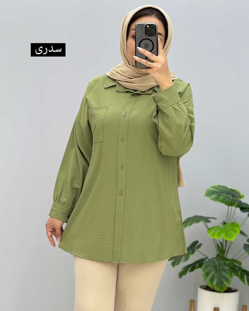 شومیز مانتویی سایه کد 329859 — تصویر ۲