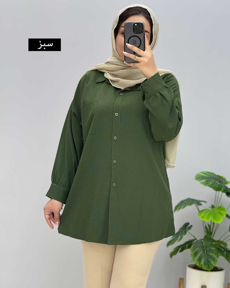 شومیز مانتویی سایه کد 329859 — تصویر ۴