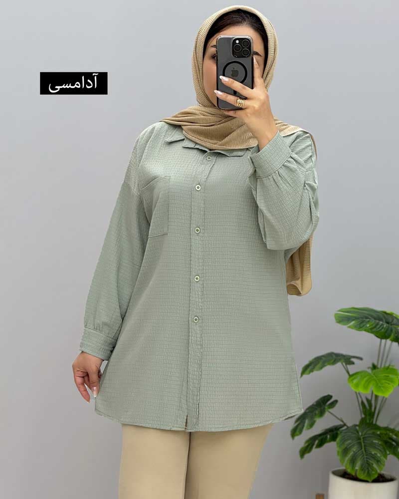 شومیز مانتویی سایه کد 329859 — تصویر ۳
