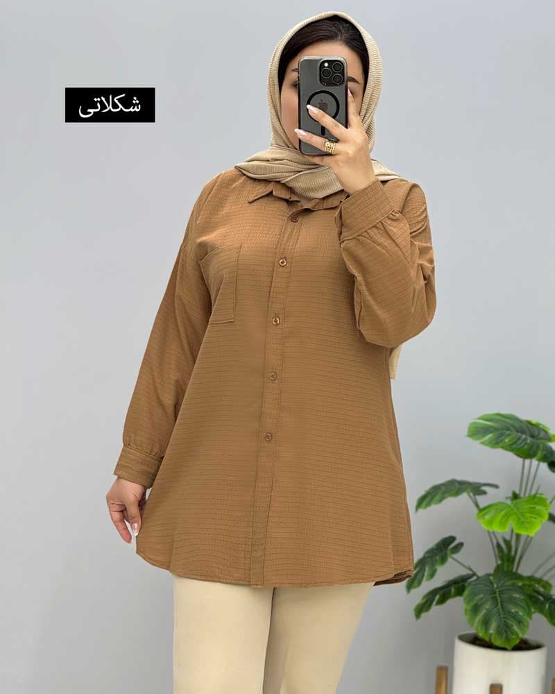 شومیز مانتویی سایه کد 329859 — تصویر ۶