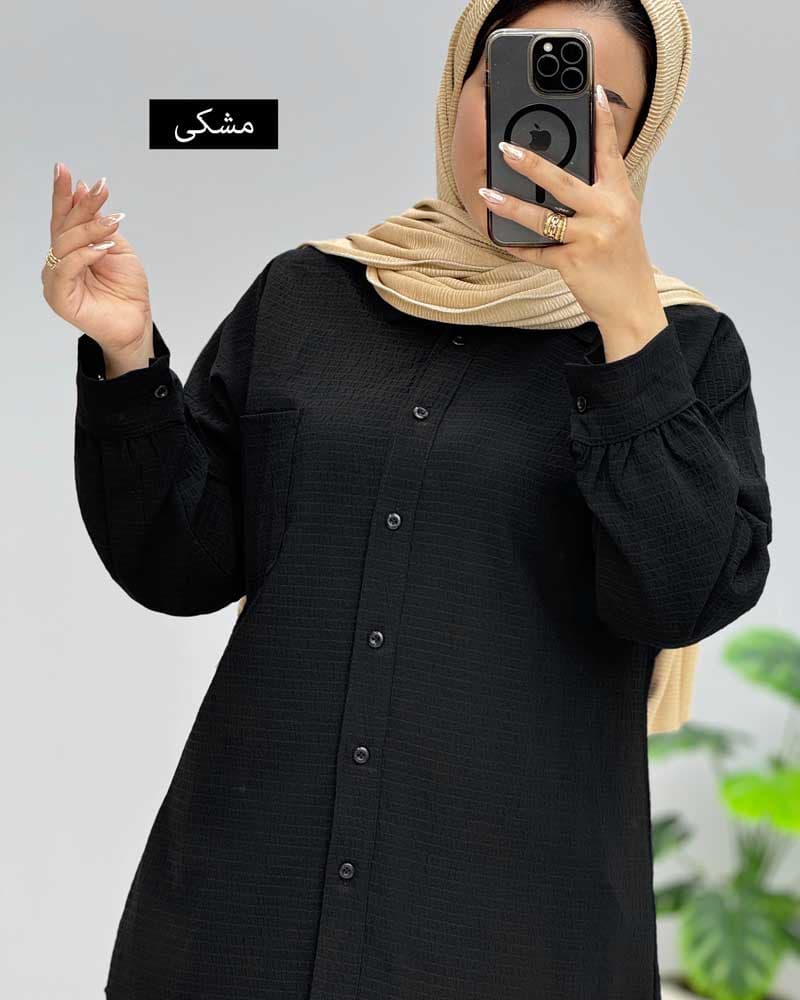 شومیز مانتویی سایه کد 329859 — تصویر ۷