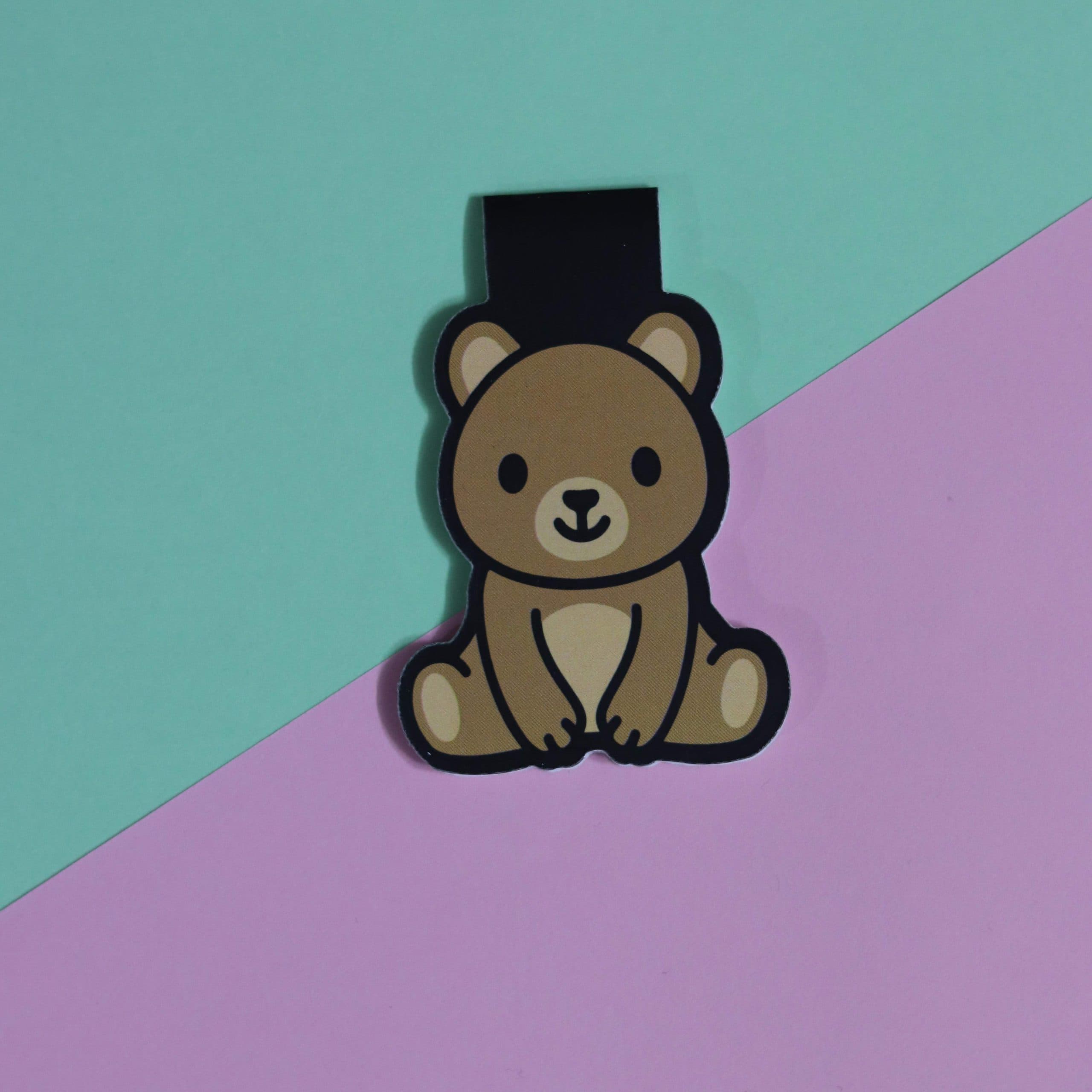 بوک مارک مگنتی | نشانگر کتاب مدل خرس گوگولی 02 | The cute bear Magnet Bookmark 02 — تصویر ۲
