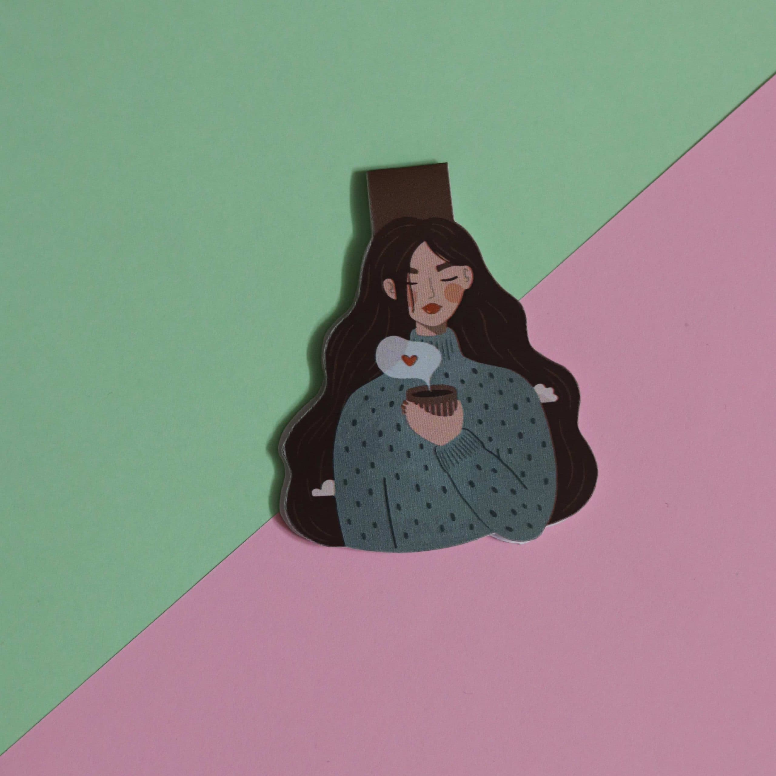 بوک مارک مگنتی | نشانگر کتاب مدل دختر کتابخوان 01 | The studios girl Magnet Bookmark 01 — تصویر ۲