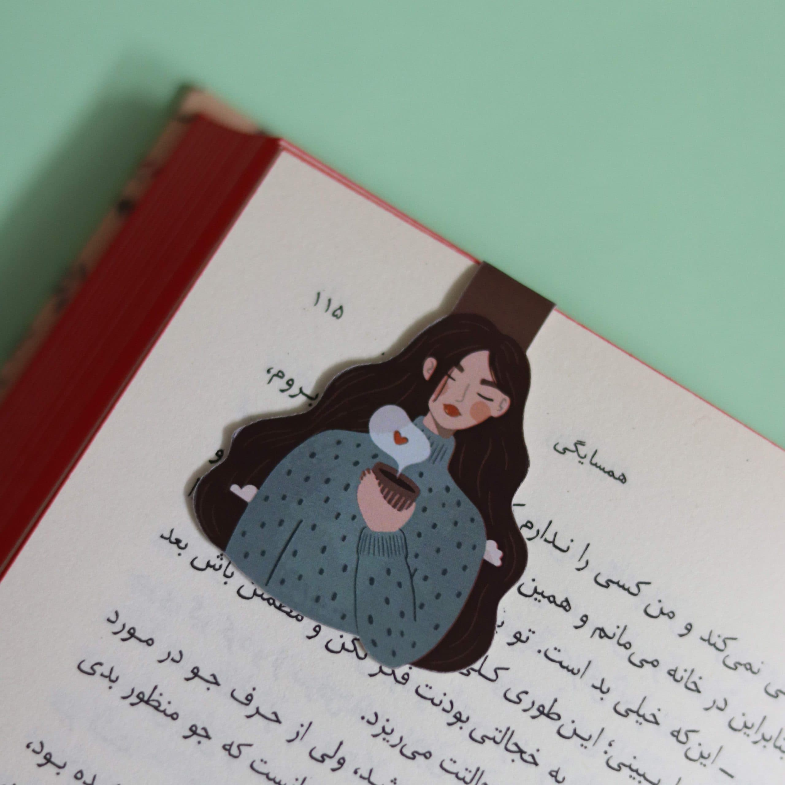 بوک مارک مگنتی | نشانگر کتاب مدل دختر کتابخوان 01 | The studios girl Magnet Bookmark 01