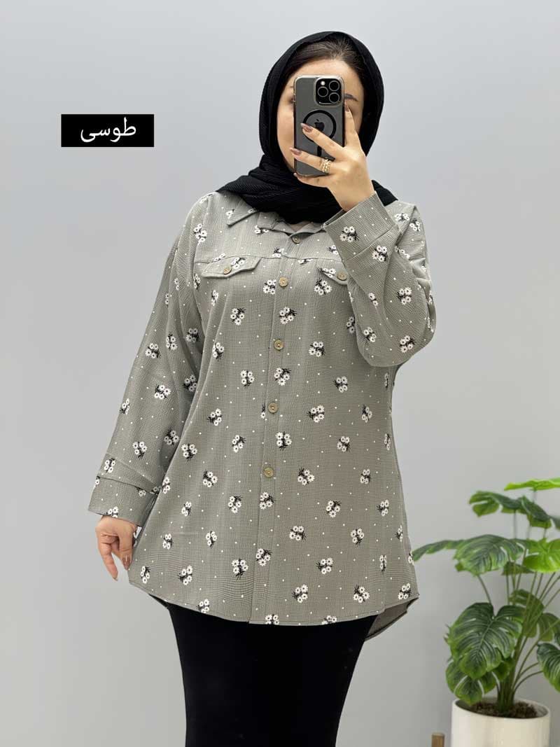 شومیز مانتویی آوینا کد 203214 — تصویر ۴