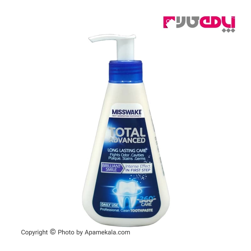 خمیر دندان پمپی میسویک برای استفاده روزانه TOTAL ADVANCED حجم 185 میلی لیتر