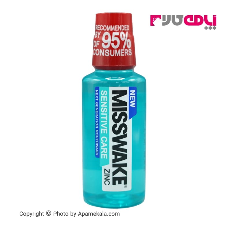دهان شویه میسویک مدل SENSITIVE CARE مناسب لثه و دندان های حساس 400 میل | Misswake Mouthwash Sensitive Care Zinc 400ml
