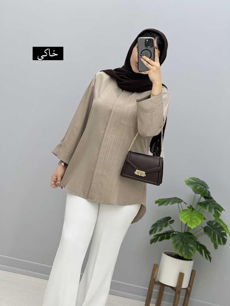 شومیز مانتویی شانتون ستیلا کد 329867 — تصویر ۳