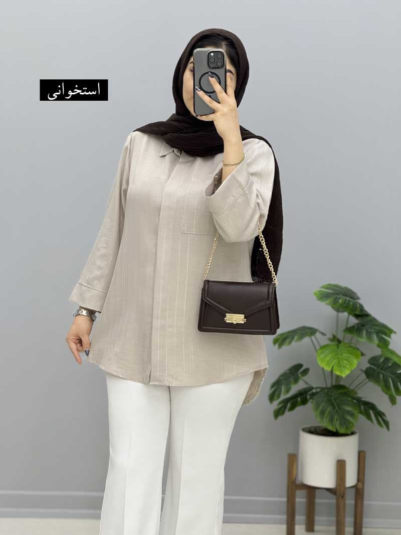 شومیز مانتویی شانتون ستیلا کد 329867 — تصویر ۶
