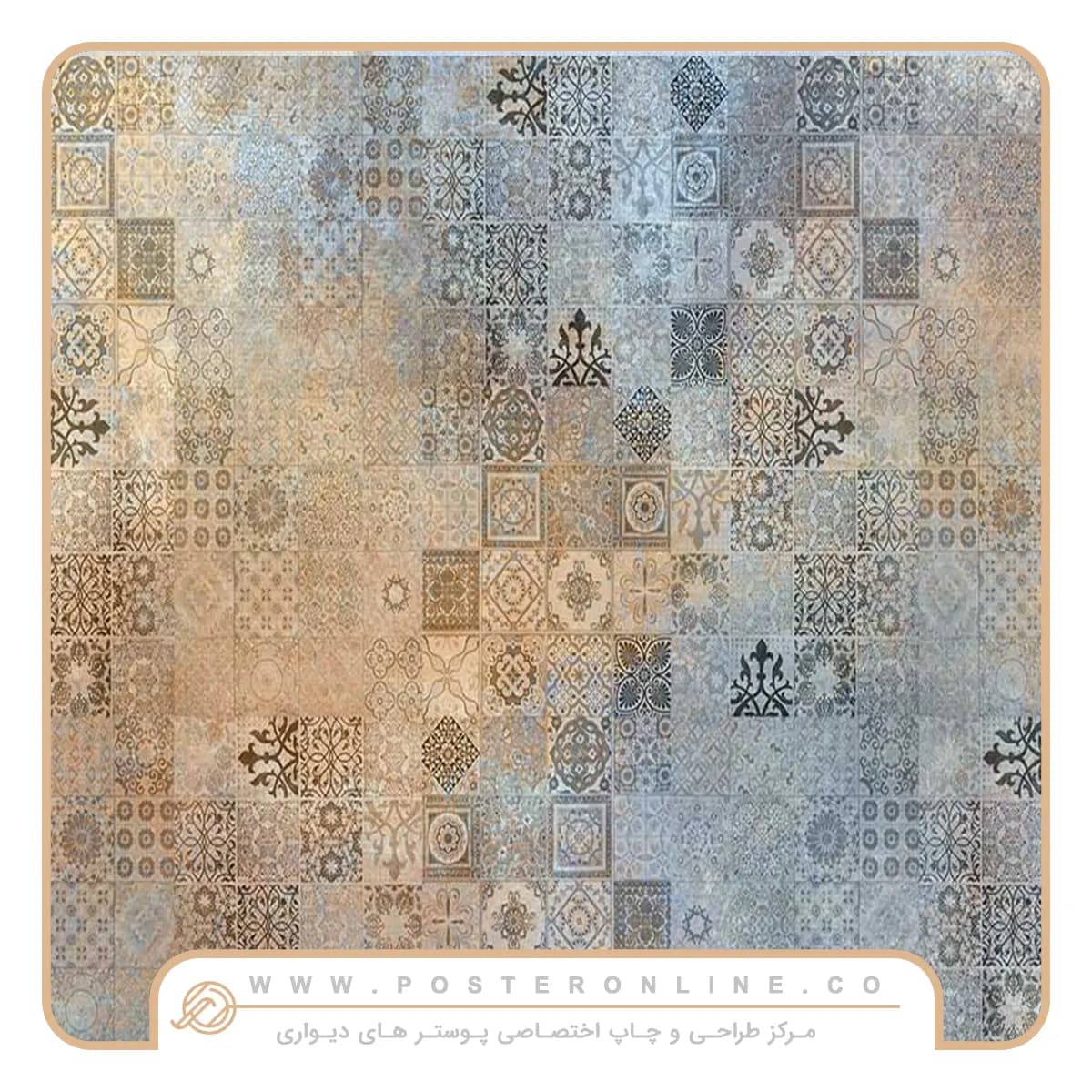 پوستر دیواری لاکچری پتینه دو رنگ کد mt-83174 — تصویر ۲