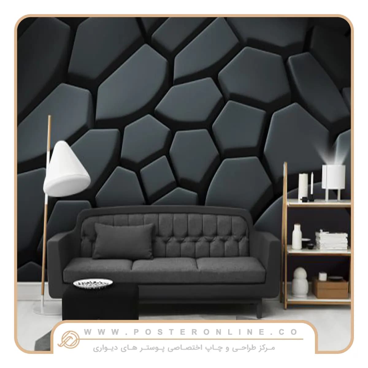 پوستر دیواری سه بعدی طرح سنگ کد b-9329