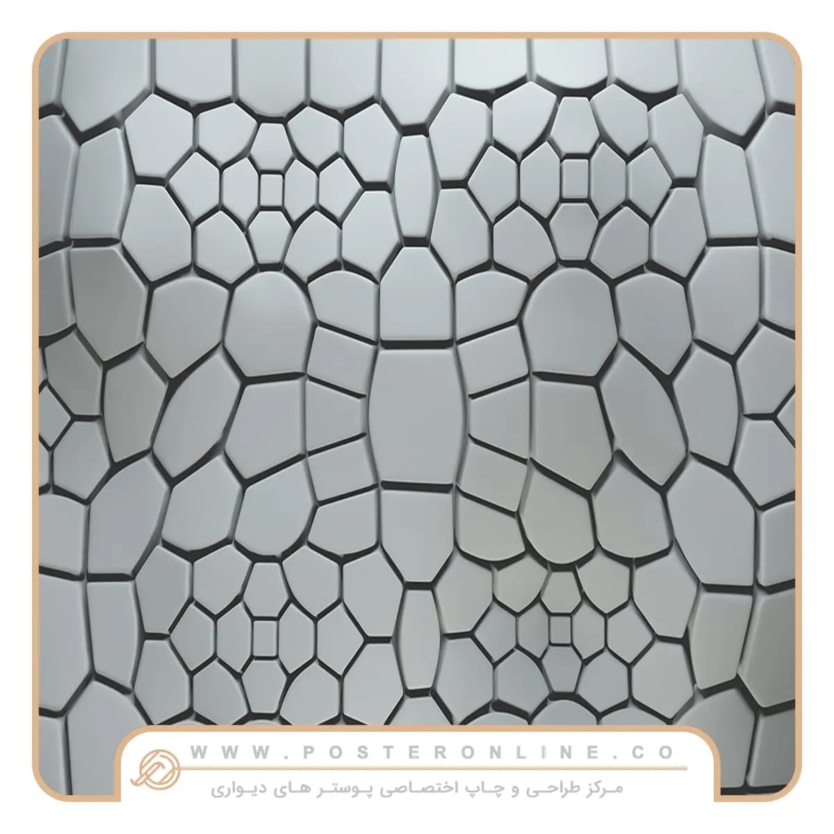 پوستر دیواری سه بعدی طرح دیوار سنگی کد b-9325 — تصویر ۲